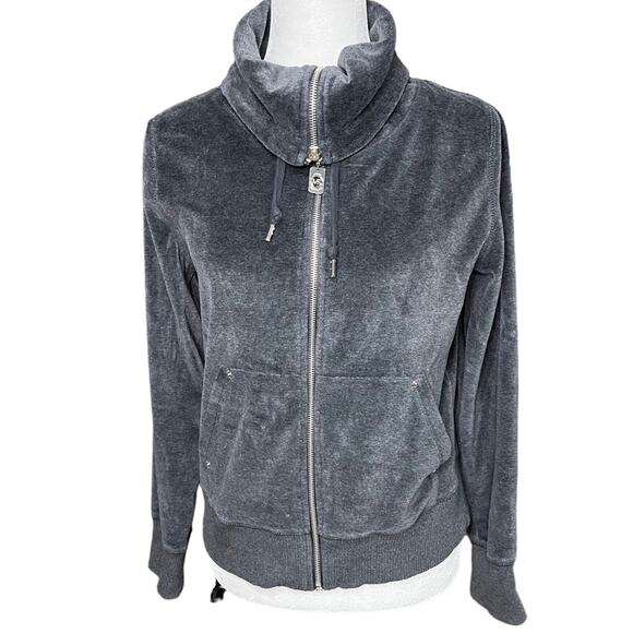 MICHAEL KORS Gray Velour Full Zip Jacket Size‎ Small - Picture 1 of 9